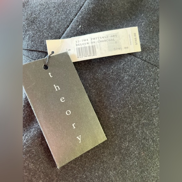 Theory Belvin Melton-Textured Wool-Blend Coat - Dark Charcoal - Small - Picture 3 of 10